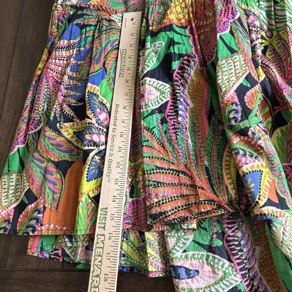 GB Gianni Bini Dress Womens XL Green Black Cotton Maxi Tie Back Resort Vacation - Picture 6 of 12